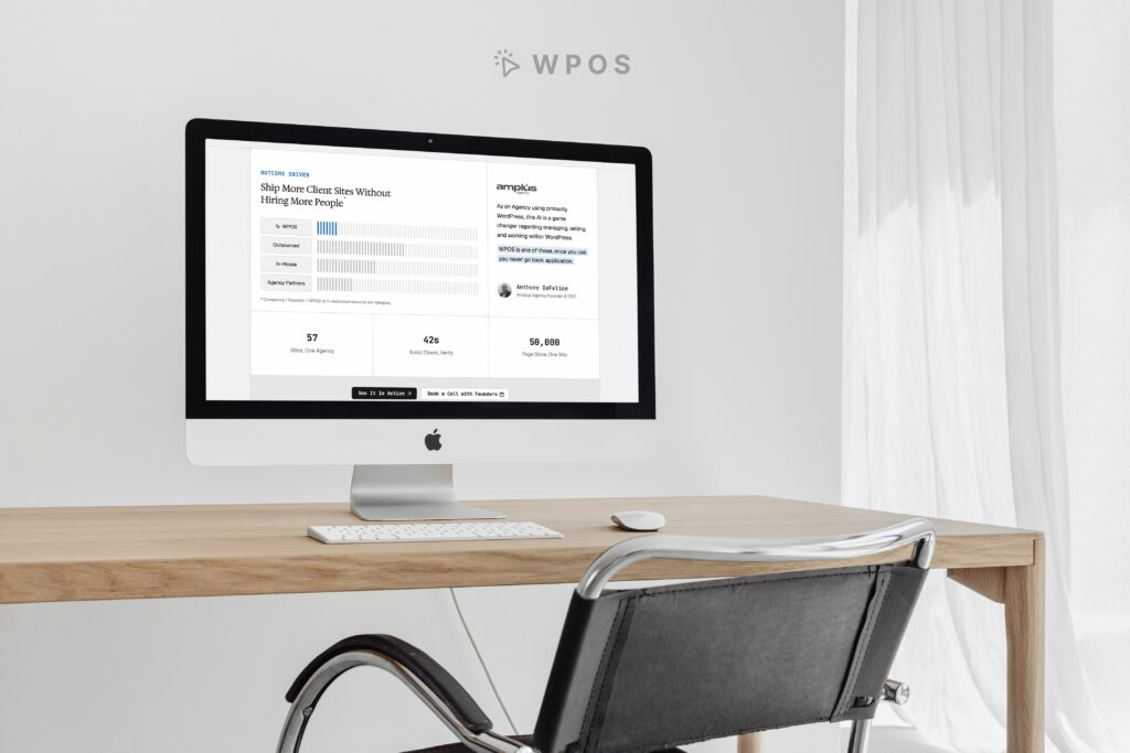 The Best AI Website Builder Depends on One Question: Do You Want to Keep WordPress? 2 WPOS.ai working inside an existing WordPress site rather than replacing it